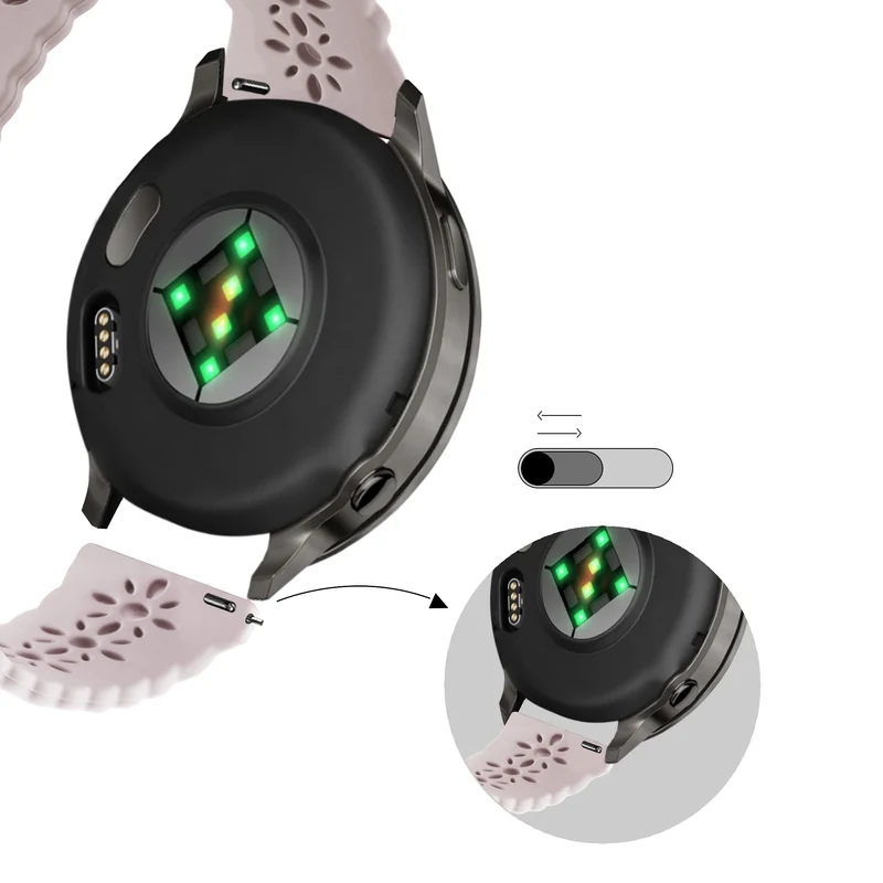 Bandz Garmin Forerunner 70 Silikonarmband 'Lace' (Rosa)