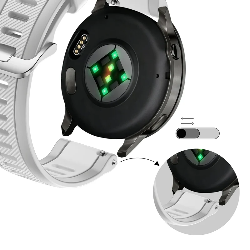 Bandz Garmin Forerunner 170 Dual Sportarmband mit Schnalle (Grau)