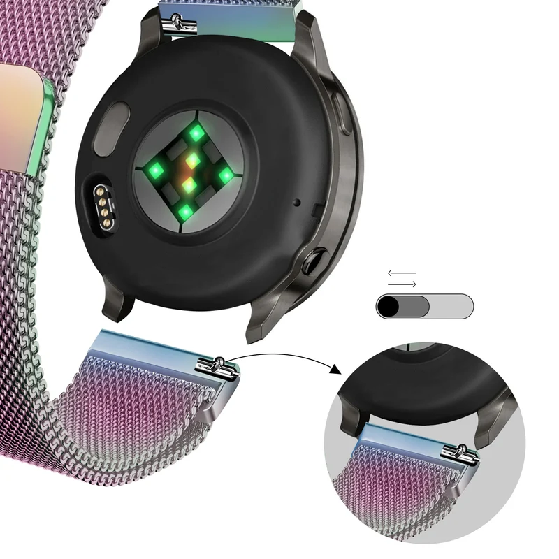 Bandz Garmin Forerunner 170 Milanese Loop Armband (Perlmutt)