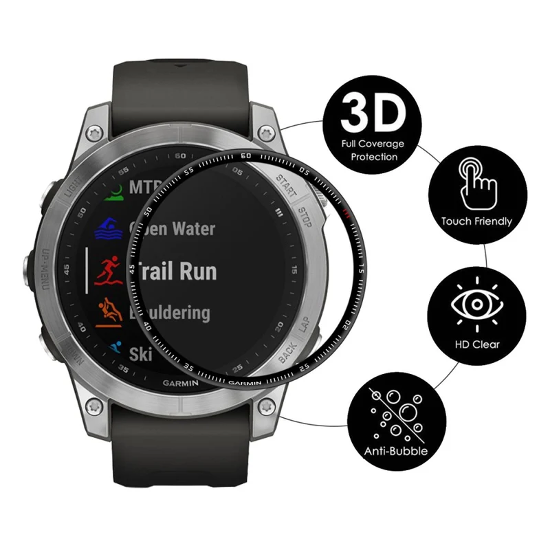 Garmin Fenix 7X Plastik 3D Gekrümmt Displayschutz
