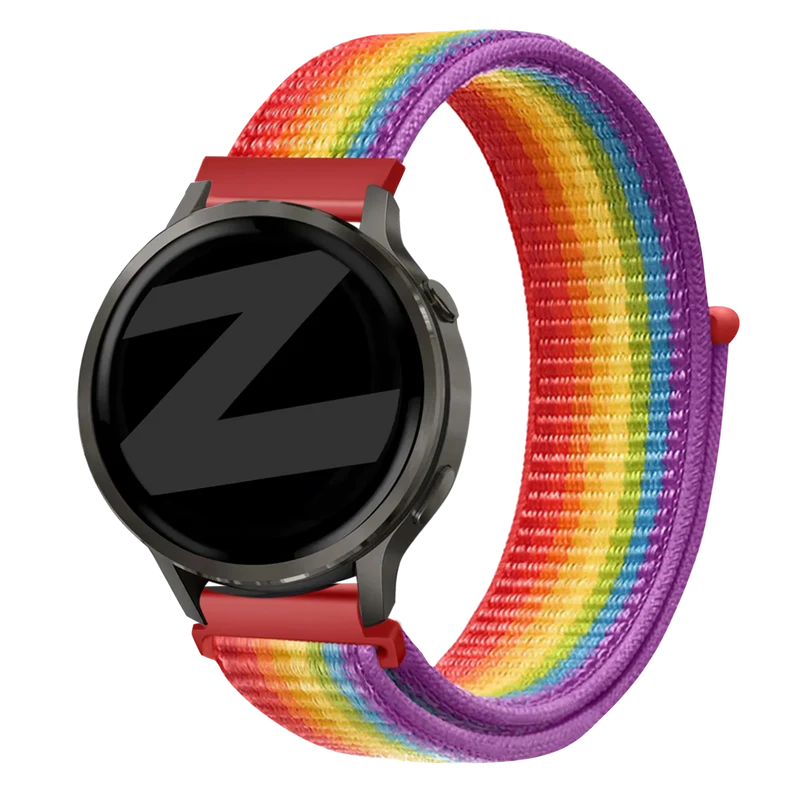 Bandz Garmin Forerunner 170 Nylon Loop Armband (Regenbogen)