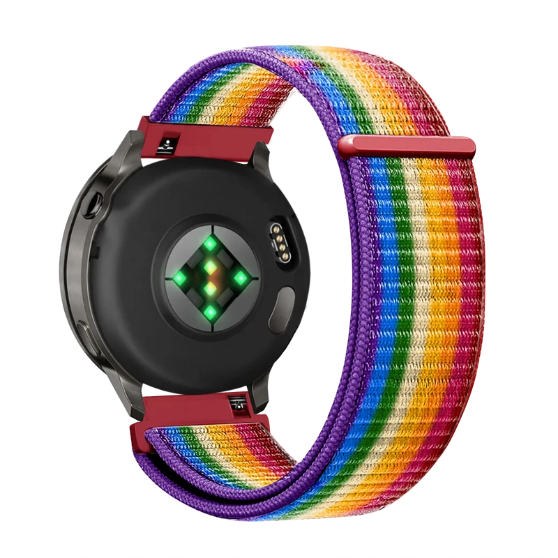 Bandz Garmin Forerunner 170 Nylon Loop Armband (Regenbogen)