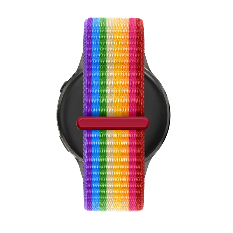 Bandz Garmin Forerunner 170 Nylon Loop Armband (Regenbogen)