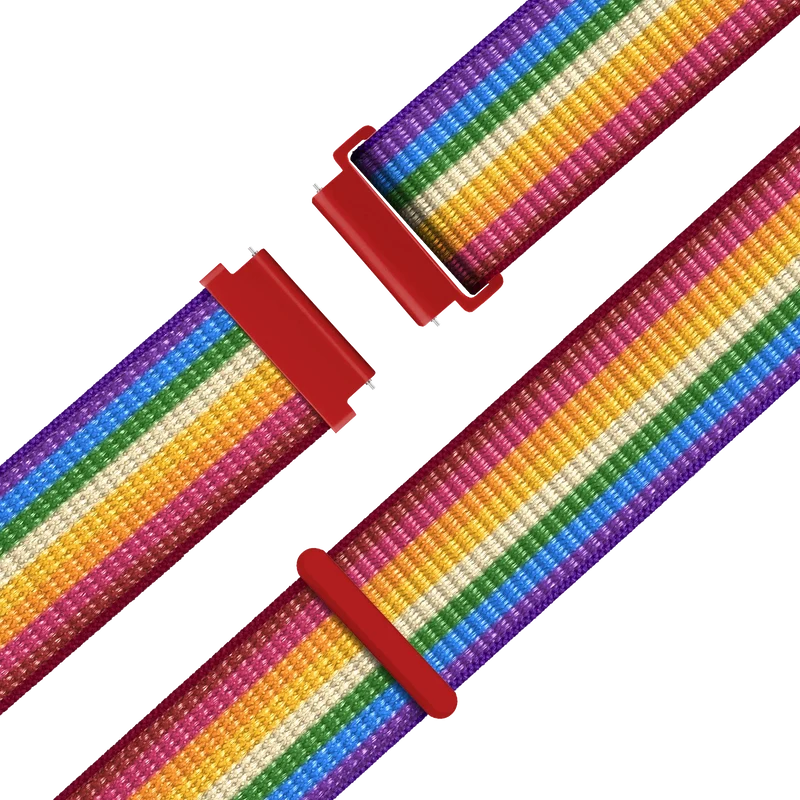 Bandz Garmin Forerunner 170 Nylon Loop Armband (Regenbogen)