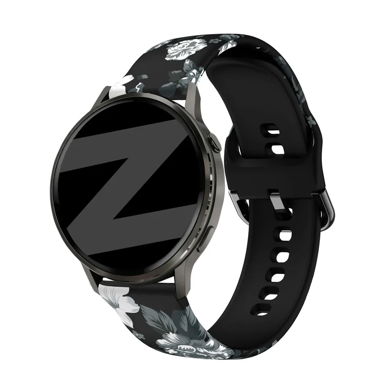 Bandz Garmin Forerunner 170 Silikonarmband (Grey Flower)