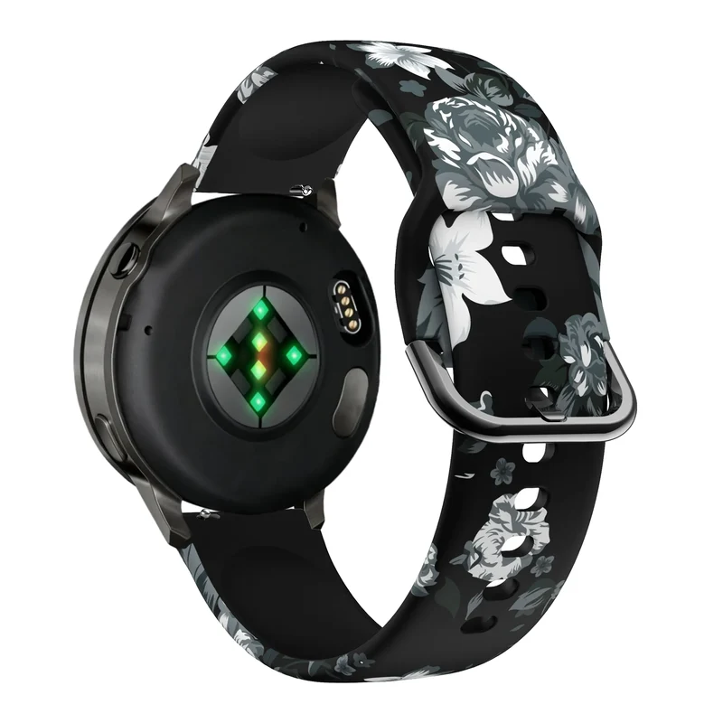 Bandz Garmin Forerunner 170 Silikonarmband (Grey Flower)