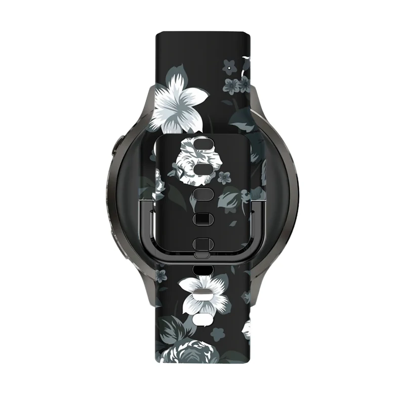 Bandz Garmin Forerunner 170 Silikonarmband (Grey Flower)