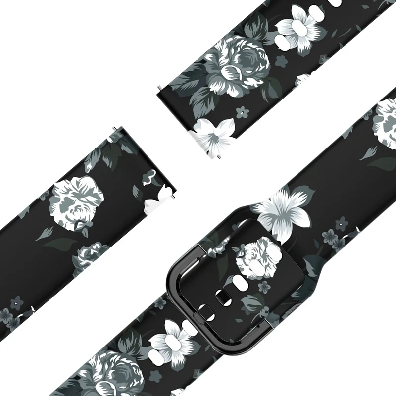 Bandz Garmin Forerunner 170 Silikonarmband (Grey Flower)