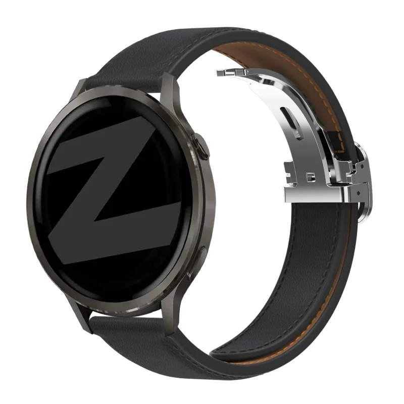 Bandz Garmin Vivoactive 3 Lederarmband 'D-Type' (Schwarz)