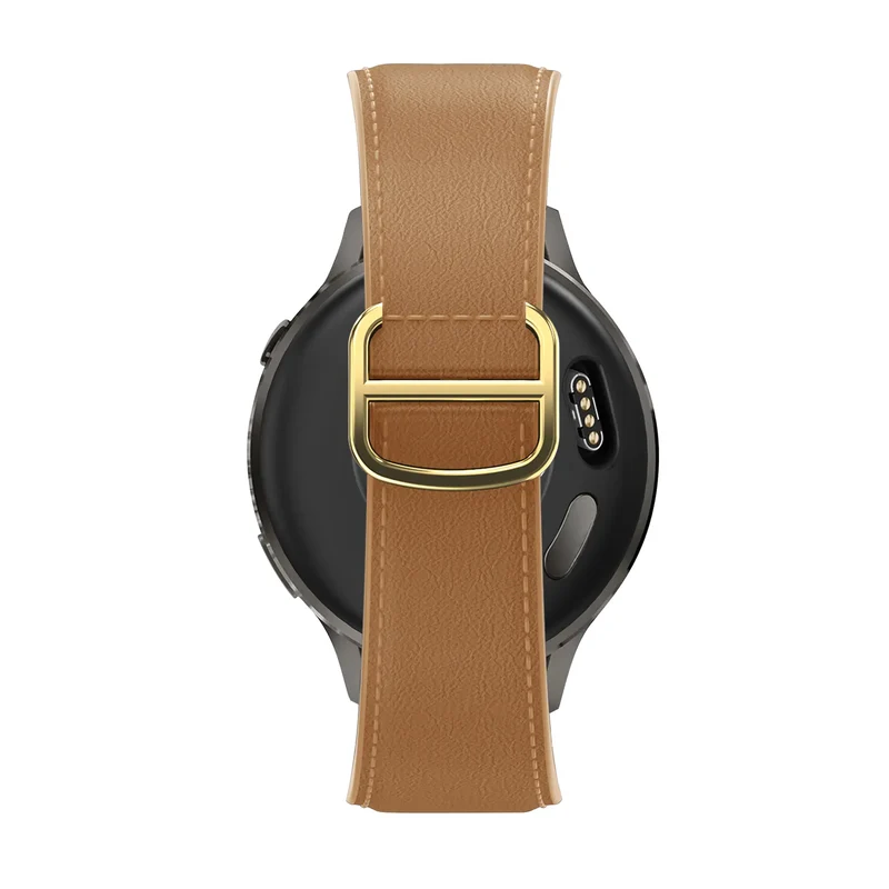 Bandz Garmin Forerunner 645 Lederarmband 'D-Type' (Milk Tea)