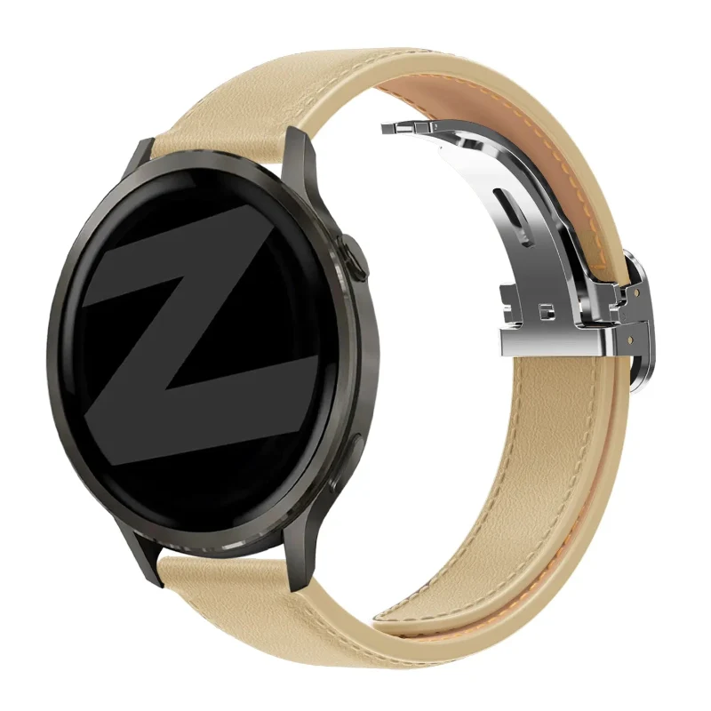 Bandz Garmin Vivoactive 3 Lederarmband 'D-Type' (Creme)