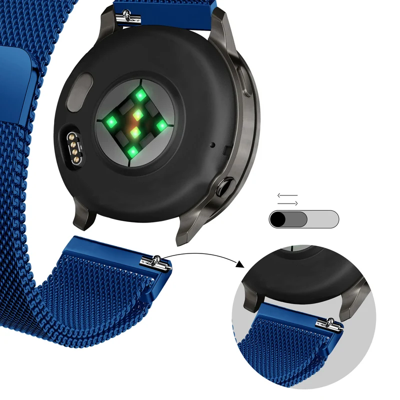 Bandz Garmin Forerunner 170 Milanese Loop Armband (Blau)