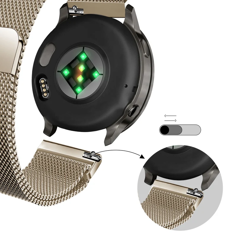 Bandz Garmin Forerunner 170 Milanese Loop Armband (Champagner Gold)
