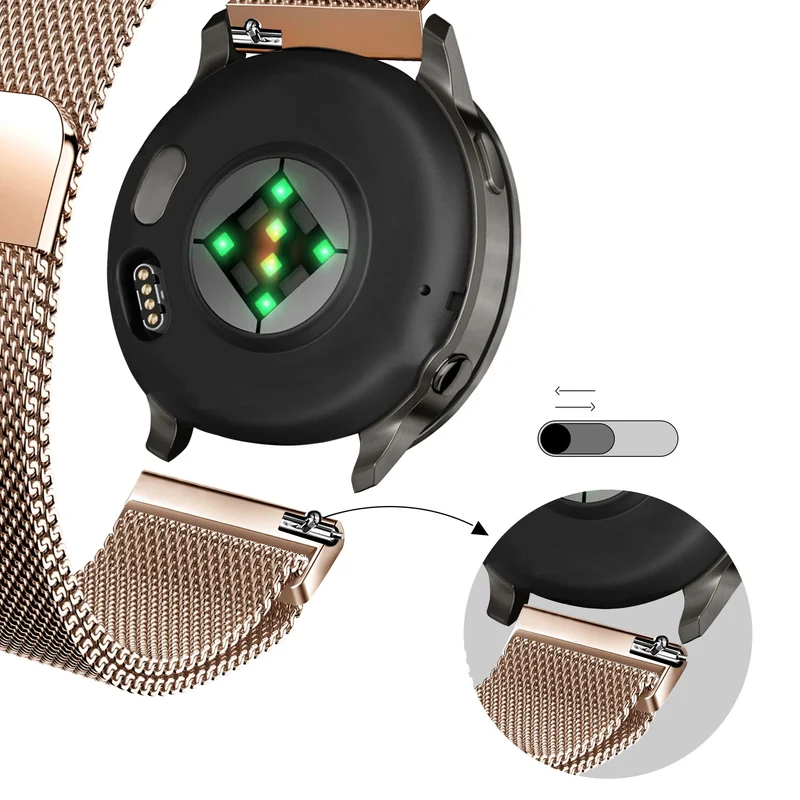 Bandz Garmin Forerunner 170 Milanese Loop Armband (Roségold)