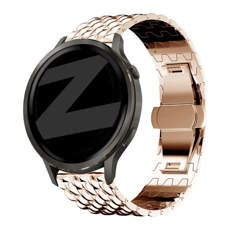 Bandz Garmin Forerunner 170 Stahlarmband 'Dragon' (Roségold)