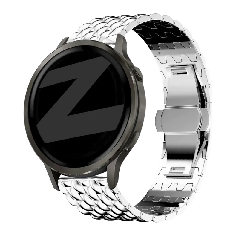 Bandz Garmin Forerunner 170 Stahlarmband 'Dragon' (Silber)