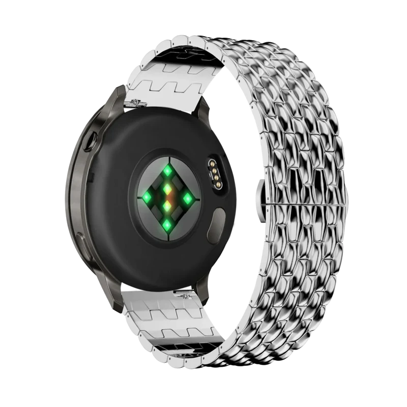 Bandz Garmin Forerunner 170 Stahlarmband 'Dragon' (Silber)