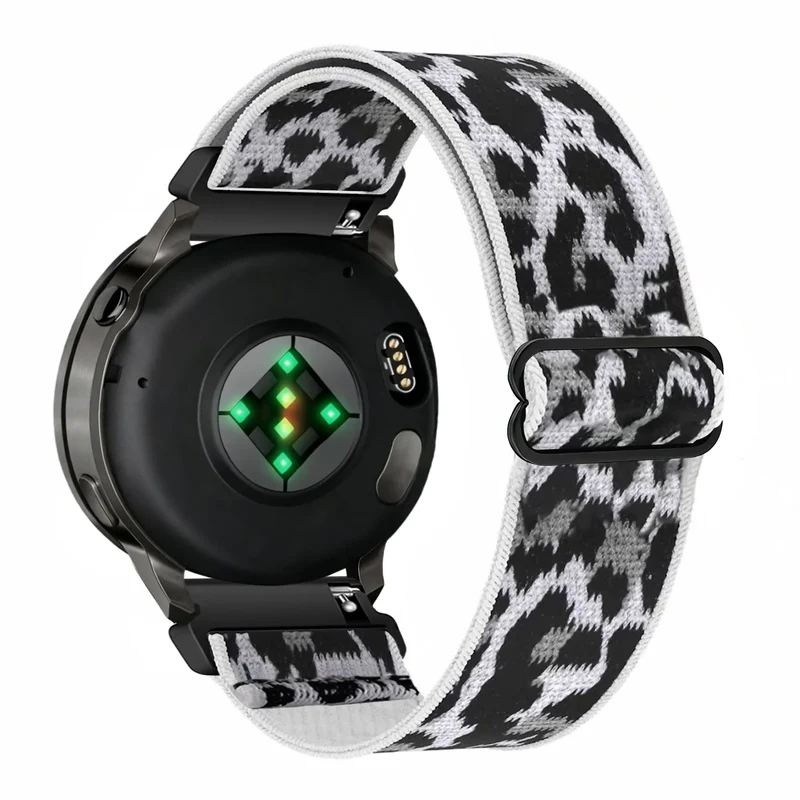 Bandz Amazfit Active Elastisches Nylonband (Weiß-Leopard)