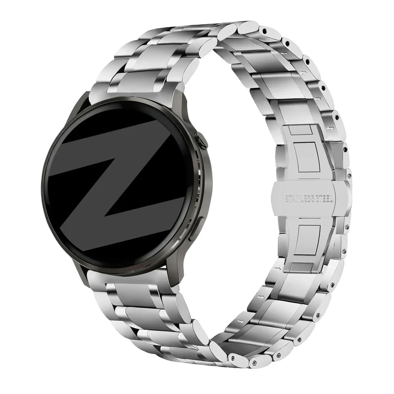 Bandz Garmin Forerunner 170 Stahl Gliederarmband 'Deluxe' (Silber)
