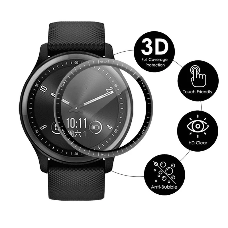 Garmin Vivomove Sport Plastik 3D Gekrümmt Displayschutz