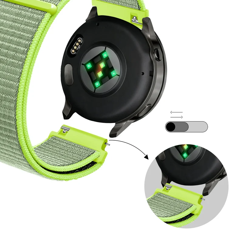 Bandz Garmin Forerunner 170 Nylon Loop Armband (Flash Gelb)