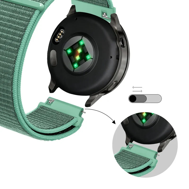 Bandz Garmin Forerunner 70 Nylon Loop Armband (Mintgrün)