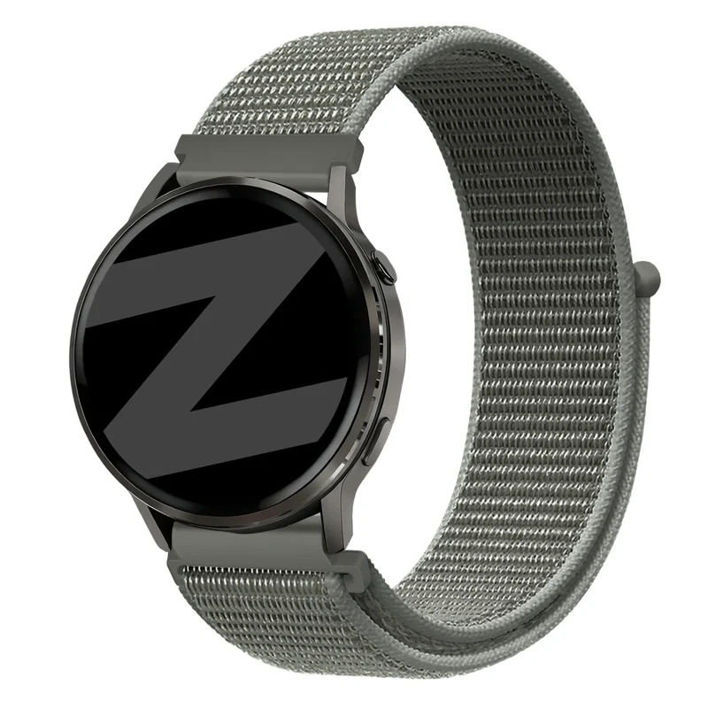 Bandz Garmin Forerunner 70 Nylon Loop Armband (Grau/Grün)