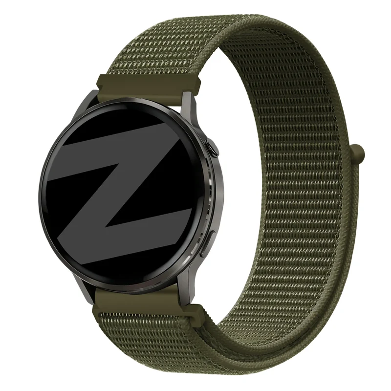 Bandz Garmin Forerunner 170 Nylon Loop Armband (Olivgrün)