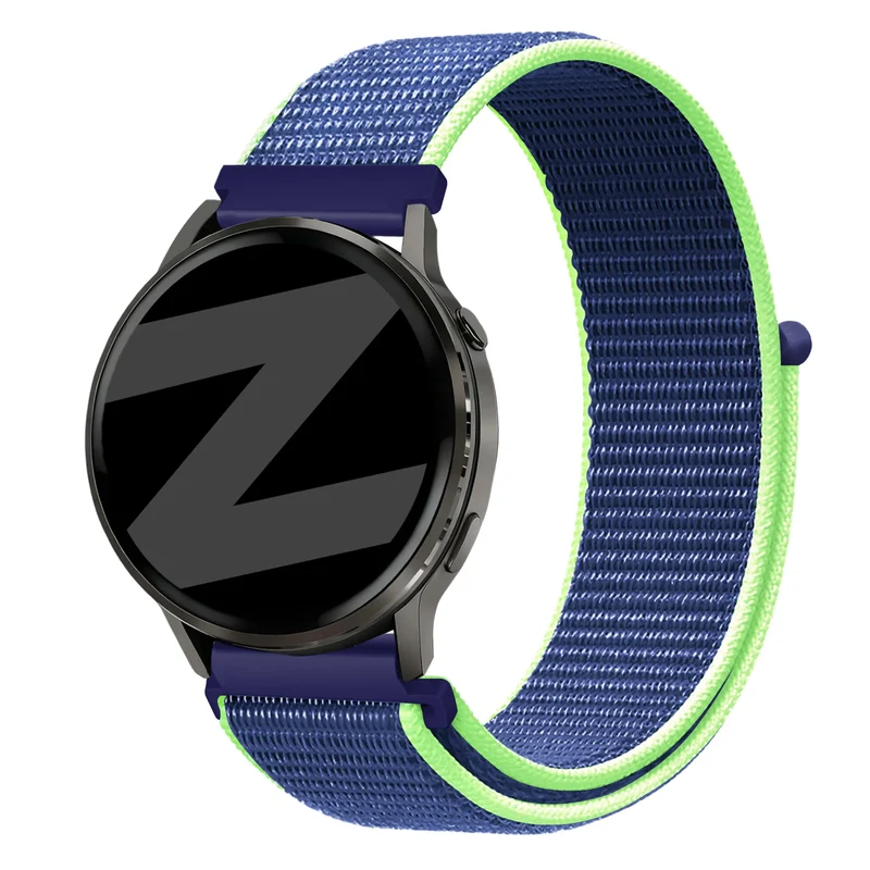 Bandz Garmin Forerunner 70 Nylon Loop Armband (Blau/Limette)