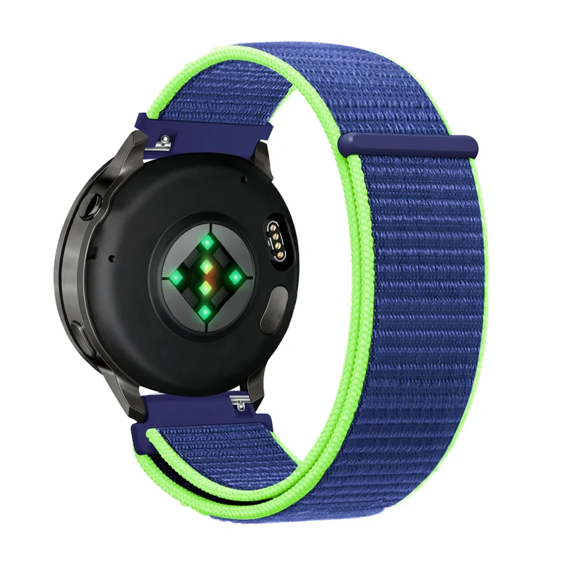Bandz Garmin Forerunner 70 Nylon Loop Armband (Blau/Limette)