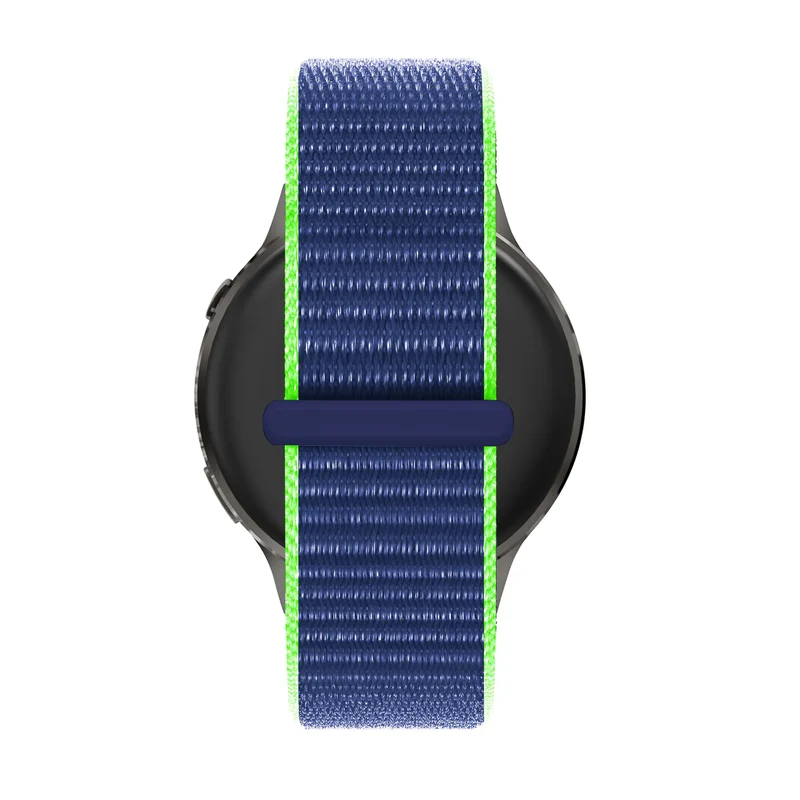 Bandz Garmin Forerunner 70 Nylon Loop Armband (Blau/Limette)