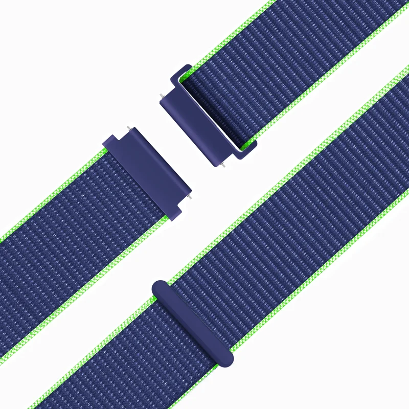 Bandz Garmin Forerunner 70 Nylon Loop Armband (Blau/Limette)