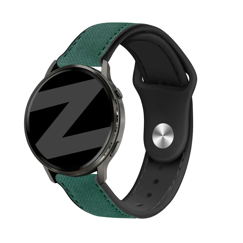 Bandz Garmin Forerunner 170 Lederarmband 'Hybrid' (Grün)