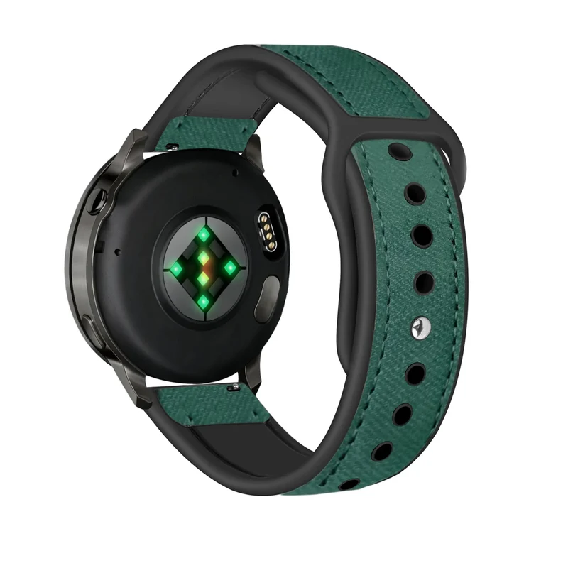 Bandz Garmin Forerunner 170 Lederarmband 'Hybrid' (Grün)