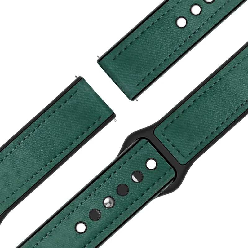 Bandz Garmin Forerunner 170 Lederarmband 'Hybrid' (Grün)