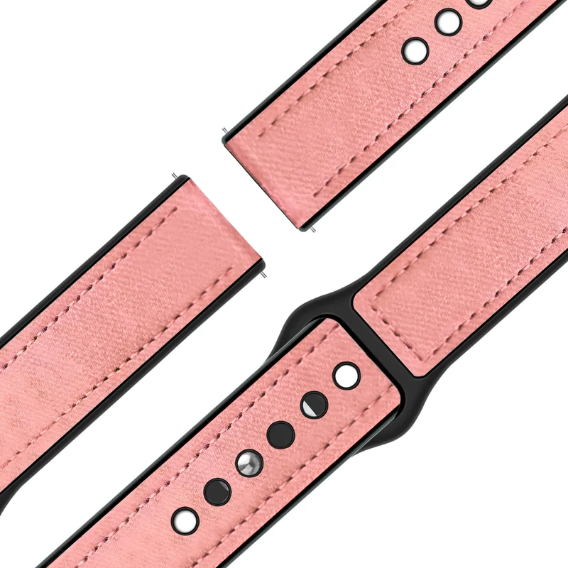 Bandz Garmin Forerunner 70 Lederarmband 'Hybrid' (Rosa)