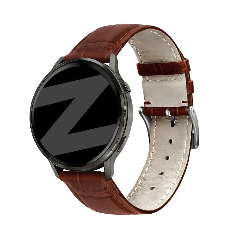 Bandz Garmin Forerunner 70 Gebürstetes Lederarmband Krokodil (Braun)