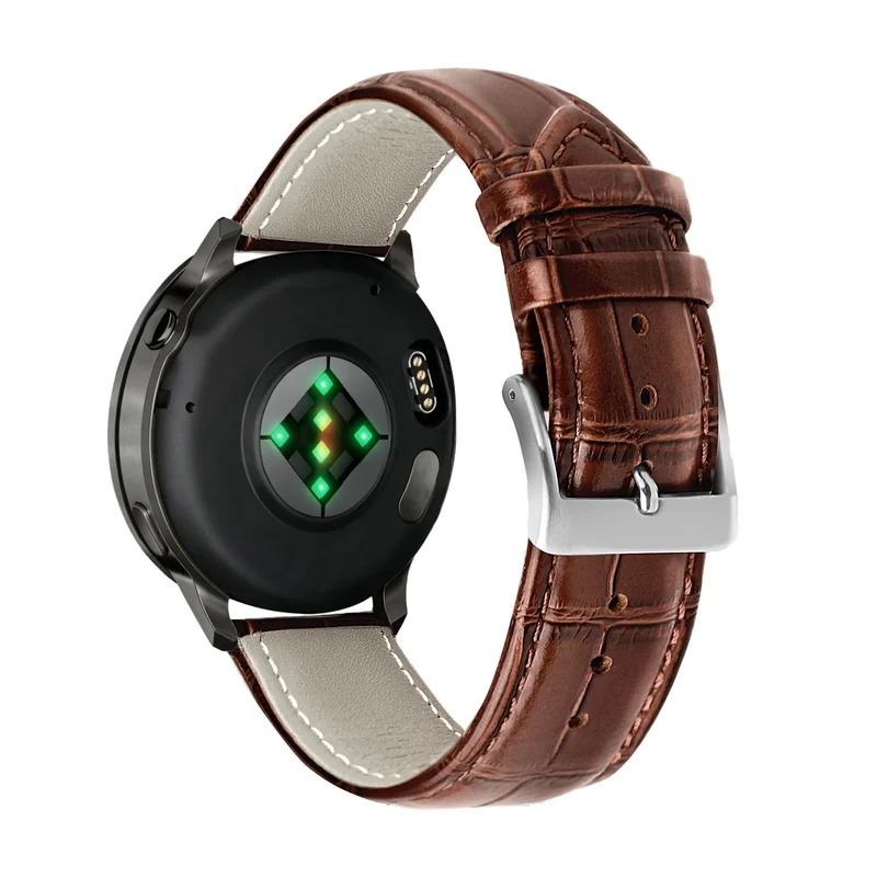 Bandz Garmin Forerunner 70 Gebürstetes Lederarmband Krokodil (Braun)