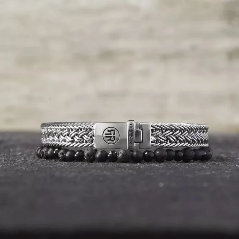 Armband aus 8mm dickem Silber - Rebel&Rose Modell: RR-BR036-S-L