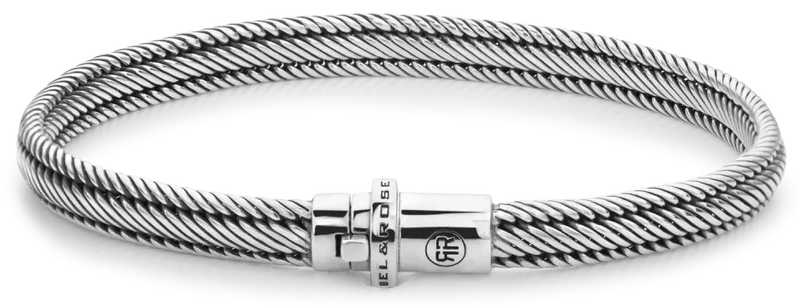 Armband aus 6mm dickem Silber - Rebel&Rose Modell: RR-BR032-S-L