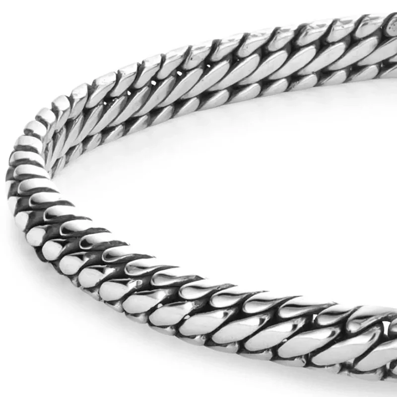 Armband aus 7mm dickem Silber - Rebel&Rose Modell: RR-BR028-S-L