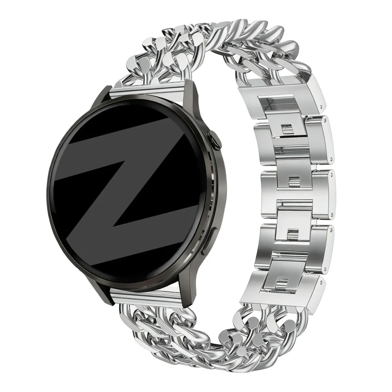 Bandz Garmin Vivoactive 6 Stahlarmband 'Double Chains' (Silber)