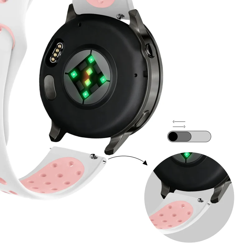 Bandz Garmin Forerunner 70 Sportarmband 'Deluxe' (Weiß/Rosa)