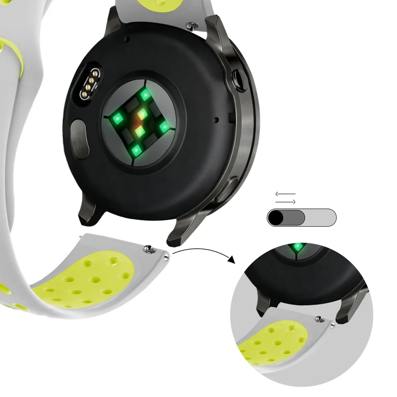 Bandz Garmin Forerunner 170 Sportarmband 'Deluxe' (Grau/Gelb)