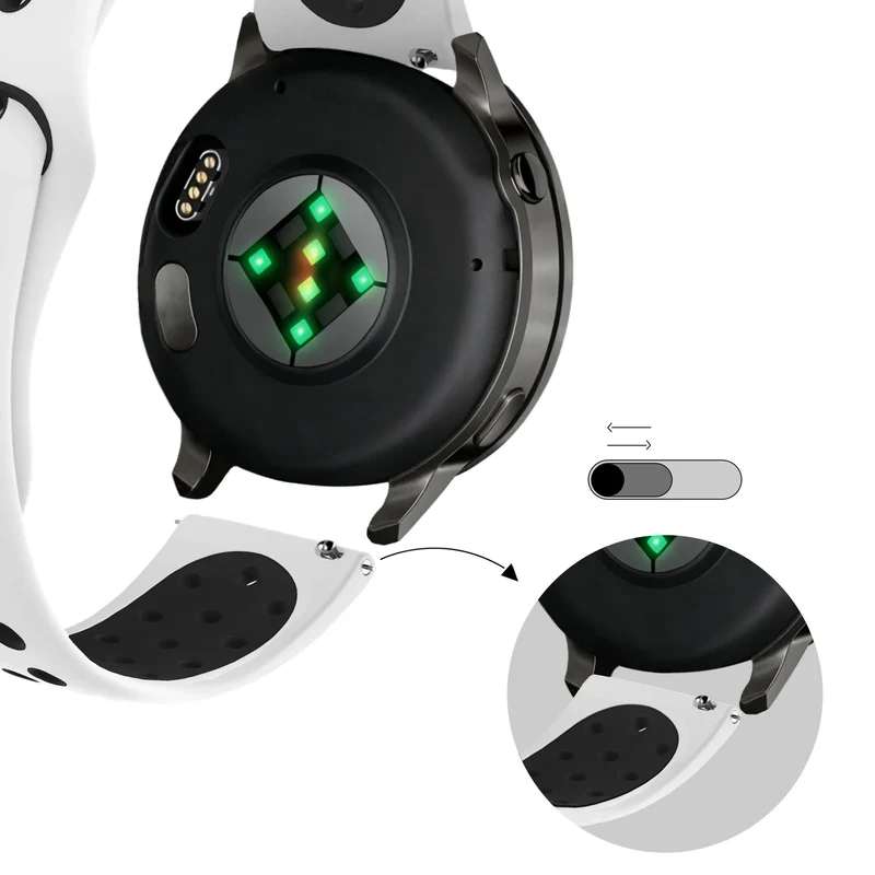 Bandz Garmin Forerunner 170 Sportarmband 'Deluxe' (Weiß/Schwarz)