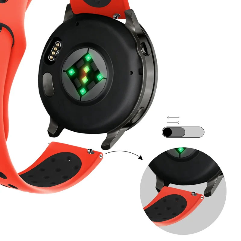 Bandz Garmin Forerunner 70 Sportarmband 'Deluxe' (Rot/Schwarz)