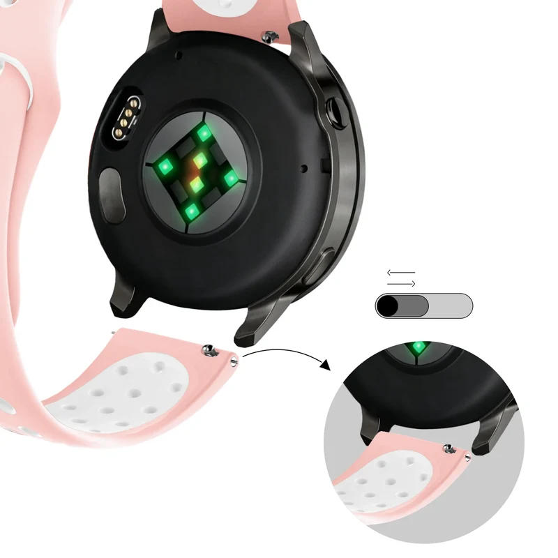 Bandz Garmin Forerunner 70 Sportarmband 'Deluxe' (Rosa/Weiß)