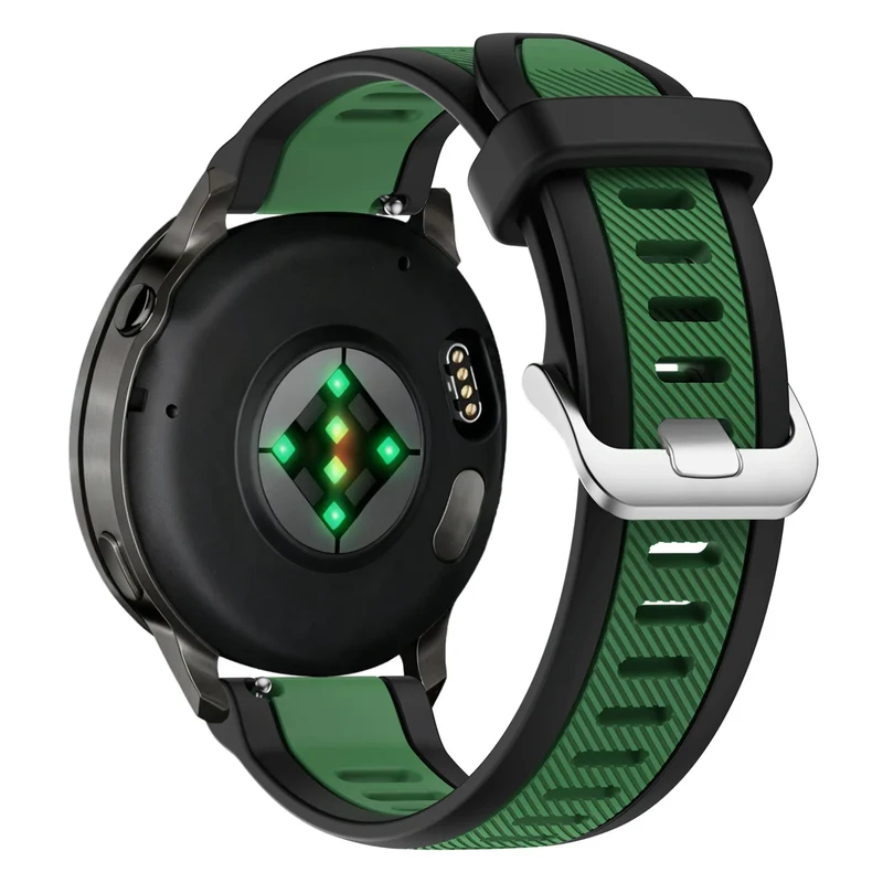 Bandz Garmin Forerunner 170 Dual Sportarmband mit Schnalle (Schwarz/Grün)