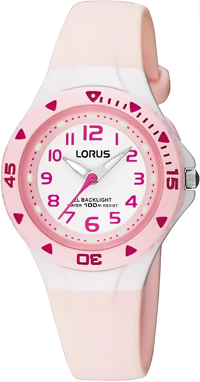 Lorus Kids RRX49CX9 Mädchen Uhr • 10 Bar wasserdicht • Robustes Kunststoffglas