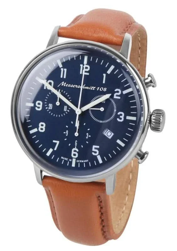 Messerschmitt Chronograph ME108-80L Herrenuhr • Made in Germany • Fliegerdesign
